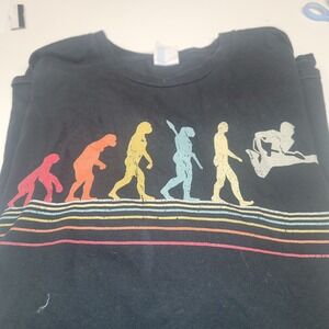 Mens 3XL Black T Shirt‎ Colorful Rock Climbing Climber Graphic Tee
